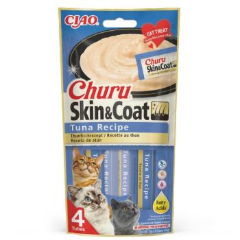 Inaba Cat Ciao Churu Skin & Coat krémes macskaeledel - tonhal 4 x (4 x 14 g) kép