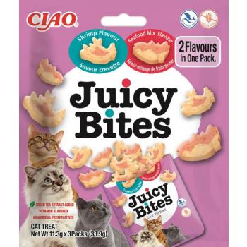Inaba Cat CIAO Juicy Bites - garnélarák, tenger gyümölcsei 3 x 11,3 g kép