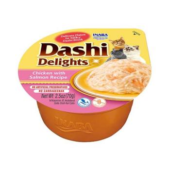 Inaba Cat Dashi Delights nedves macskaeledel - csirke, lazac 4 x 70 g kép