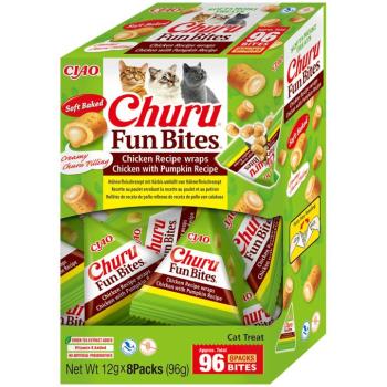 Inaba Ciao Churu Fun Bites – Csirkés, sütőtökös töltött wrap falatok 96 g (12 g x 8 csomag) kép