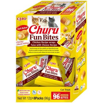 Inaba Ciao Churu Fun Bites – Tonhalas, sajtos töltött wrap falatok 96 g (12 g x 8 csomag) kép