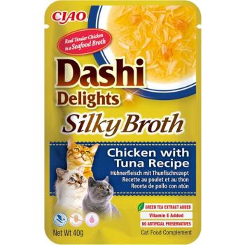 Inaba Dashi Delights Silky Broth nedves macskaeledel - csirke tonhallal 40 g kép