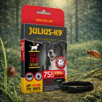 Julius-K9 Dog Collar - Bolha-, kullancs riasztó (fekete) nyakörv kutyák részére (75cm) kép