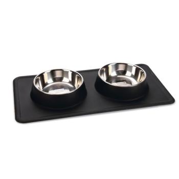 Karlie Diner Set Silikon Dex 2 tál szilikon alappal kutyáknak, 2x350ml, fekete kép