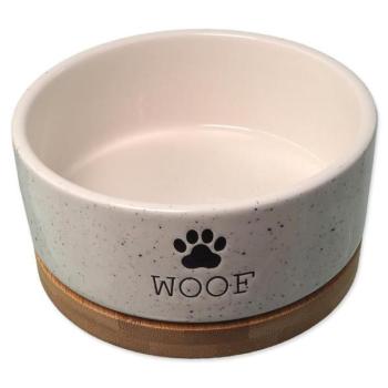 Dog Fantasy kerámia fehér WOOF tál csészealjjal 13x5,5cm, 400ml kép