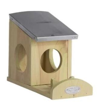 Mókusház cink tetővel, eleség tartóval 18cm kép