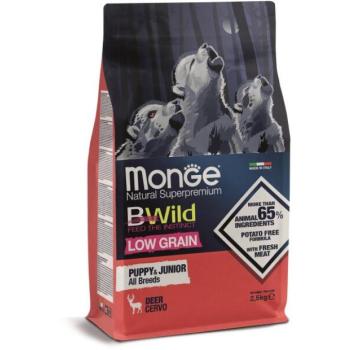 Monge BWild All Breed Low Grain Puppy & Junior deer 2,5 kg kép
