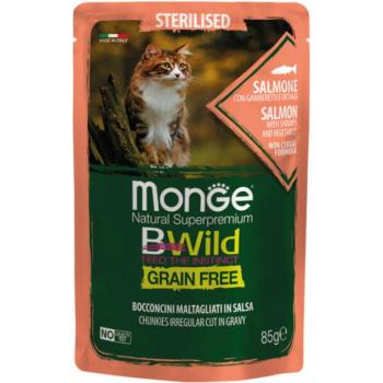 Monge BWild Grain Free Sterilised salmon with shrimps & vegetables 85 g kép
