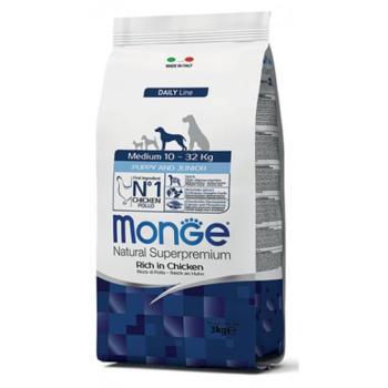 Monge Medium Puppy and Junior Csirkés Kutyatáp 2x15kg kép