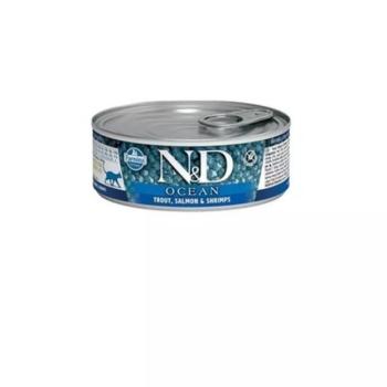 N&D CAT OCEAN TUNA, COD, SHRIMP & PUMPKIN 70 GR kép