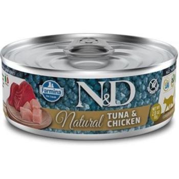 N&D CAT TERMÉSZETES TONHAL & CSIRKE 70 G kép