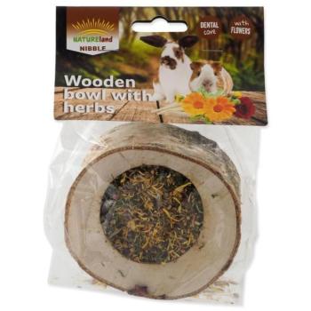 Nature Land Nibble csemege fából készült tál gyógynövényekkel 120g kép