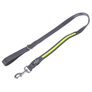 Nomad Tales Spirit USB LED póráz neonzöld és szürke 120 cm hosszú kutyáknak kép