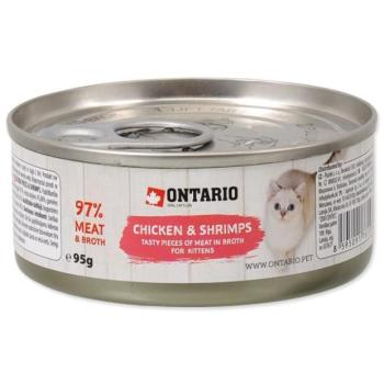 Ontario Kitten konzerv csirkedarabok garnélával 95g kép