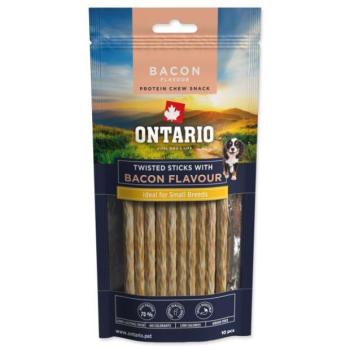 Ontario Protein csemege bacon ízű, rágós csavart pálcika 10db 12,7cm kép