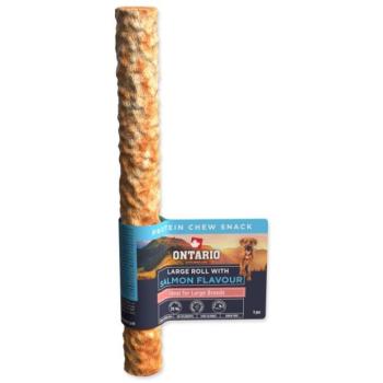 Ontario Protein csemege lazac ízű, nagy rágótekercs 1db 25,4cm kép