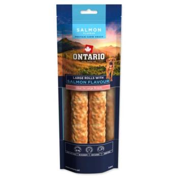 Ontario Protein csemege lazac ízű, nagy rágótekercs 2db 25,4cm kép