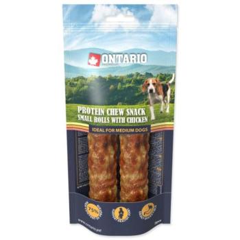 Ontario Protein csirke csemege, rágós tekercs kicsi 2 db 12,7 cm, Közepes kép