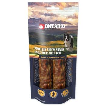 Ontario Protein marha finomság, rágós tekercs kicsi 2 db 12,7 cm, Közepes kép