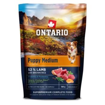 Ontario Puppy Medium Lamb & Brown Rice minta 0,1kg kép