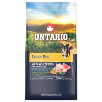 Ontario Senior Mini Fish & Brown Rice 6,5kg állateledel kép