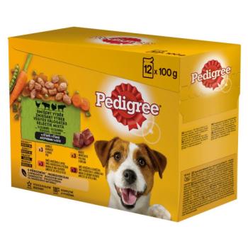 Pedigree alutasakos eledel csirkével és zöldséggel, marhával és zöldséggel, pulykával és sárgarépával, marhával és nyúllal 12 x 100 g kép