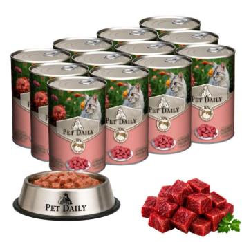 Pet Daily Cat teljes értékű nedves macskaeledel multipack, marhás... kép