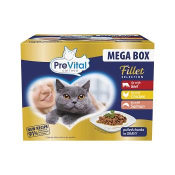 PreVital Fillet Selection alutasakos macskaeledel válogatás - marha, csirke, lazac szószban 24 x 85 g kép