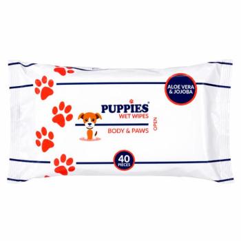 Puppies Body & Paws Nedves Törlőkendő 40 db-os kép