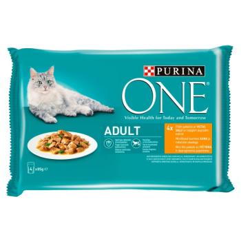 Purina One csirkével és zöldbabbal nedves macskaeledel 4 x 85 g kép