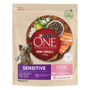Purina One Mini Sensitive teljes értékű állateledel felnőtt kutyák számára lazaccal és rizzsel 800 g kép