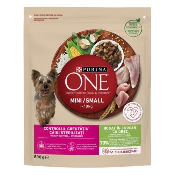 Purina One Mini teljes értékű állateledel felnőtt kutyák számára pulykában gazdag, rizzsel 2 x 800 g kép