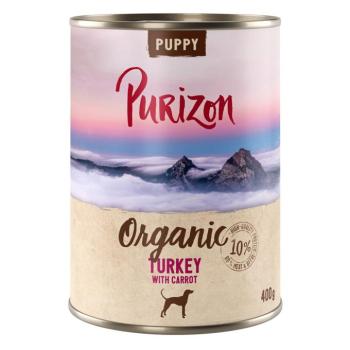 Purizon Organic gazdaságos csomag 12 x 400 g - Új: Puppy pulyka & sárgarépa kép