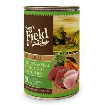 Sam's Field True Meat Chicken & Veal with Carrot for Puppies konzerves eledel 24 x 400 g kép