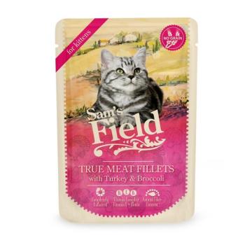 Sam's Field True Meat Fillets for kittens - Turkey & Broccoli alutasakos eledel 24 x 85 g Lejárat: 2026.11.14 kép