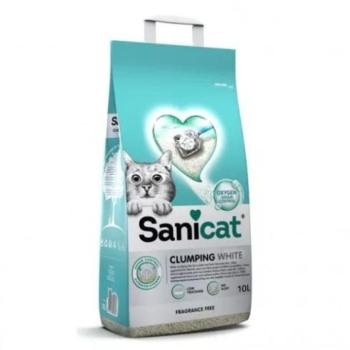 Sanicat macskaalom Clumping White illatmentes csomósodó bentonit 10l kép