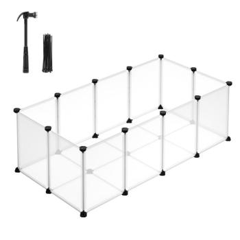 Songmics műanyag kifutó kisállatoknak, fehér, 125x63x42cm kép