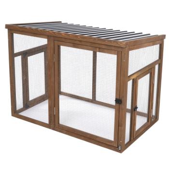 Tartozék: TIAKI kültéri ketrec fából 116x78x89,8cm csirke kép