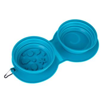TIAKI Sea Shell dupla szilikon összecsukható tál, 2x600ml, kutya, macska kép