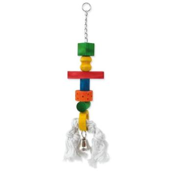 Toy Bird Jewel Kötélen akasztható fa csörgő 9x50cm kép
