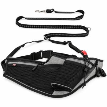 Trixie Jogging Belt with leash - futópóráz (szürke,fekete)