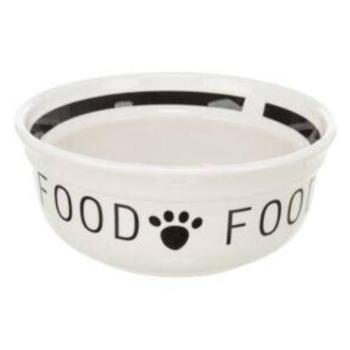 Trixie kerámia tál "FOOD" 0,25l/13cm, fehér-fekete