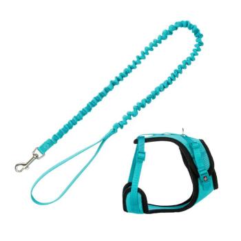 Trixie Mesh Y-hám rugalmas pórázzal macskáknak, türkiz, 39-60cm kép