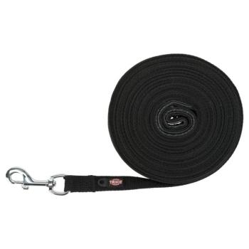 Trixie pamut nyomkövető póráz, fekete, M-L méret, H 15m, Sz 20mm kép