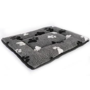 Vetbed® fllece párna kutyáknak, macskáknak szállítóboxokba, szürke, mancs mintával 76x53x5cm kép