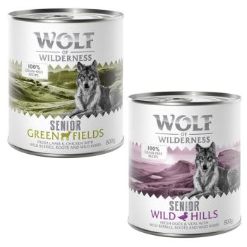 Wolf of Wilderness Senior - Duo-Protein gazdaságos csomag 24 x 800 g - Vegyes csomag kép