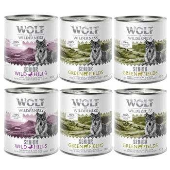 Wolf of Wilderness Senior - Vegyes csomag 6 x 800 g - 4x bárány & csirke, 2x kacsa & borjú kép