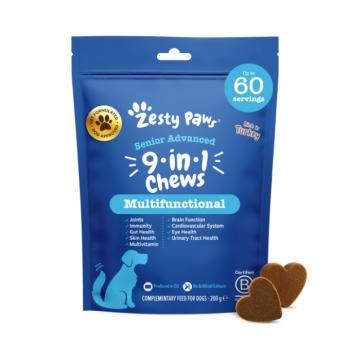 Zesty Paws Senior Advanced 9-in-1 Chews (60 db) – funkcionális étrend-kiegészítő 9 az 1-ben idősebbe kép